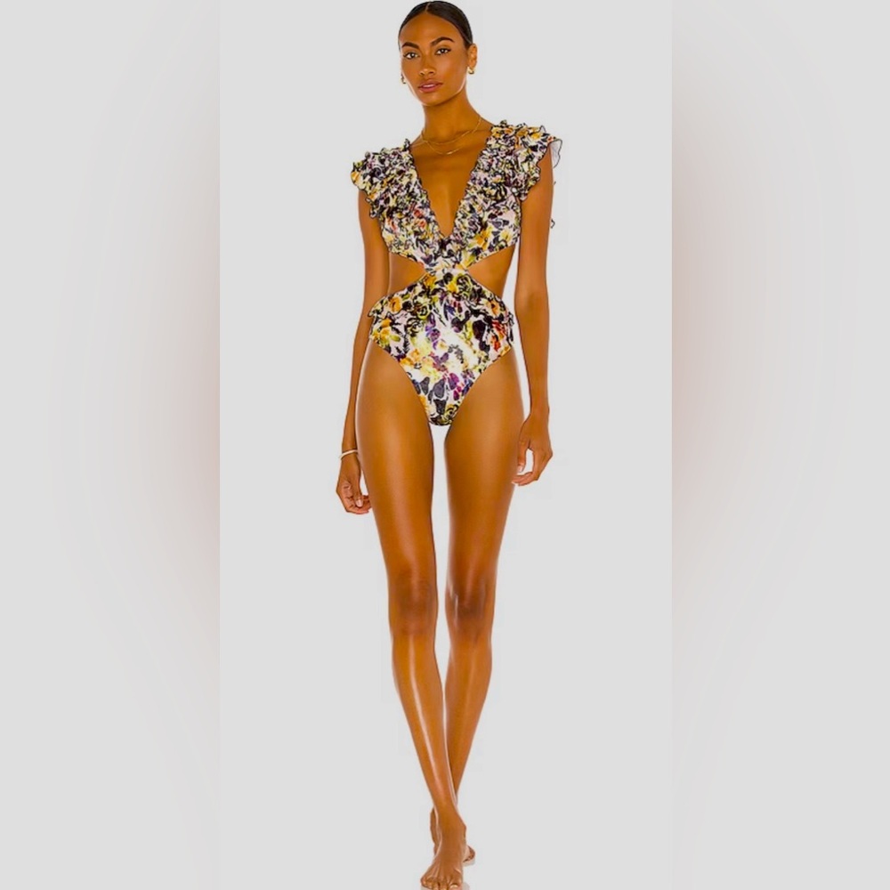 NWT Something Navy Jasmine Ruffle One Piece